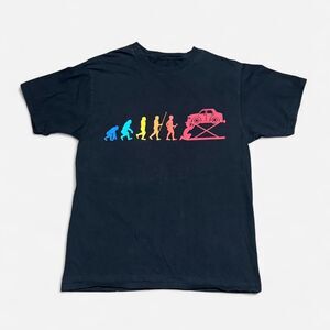 Black large size graphic T shirt